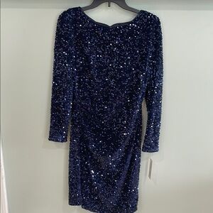 New Nannette Blue Sequin Embellished Bodycon Dress
